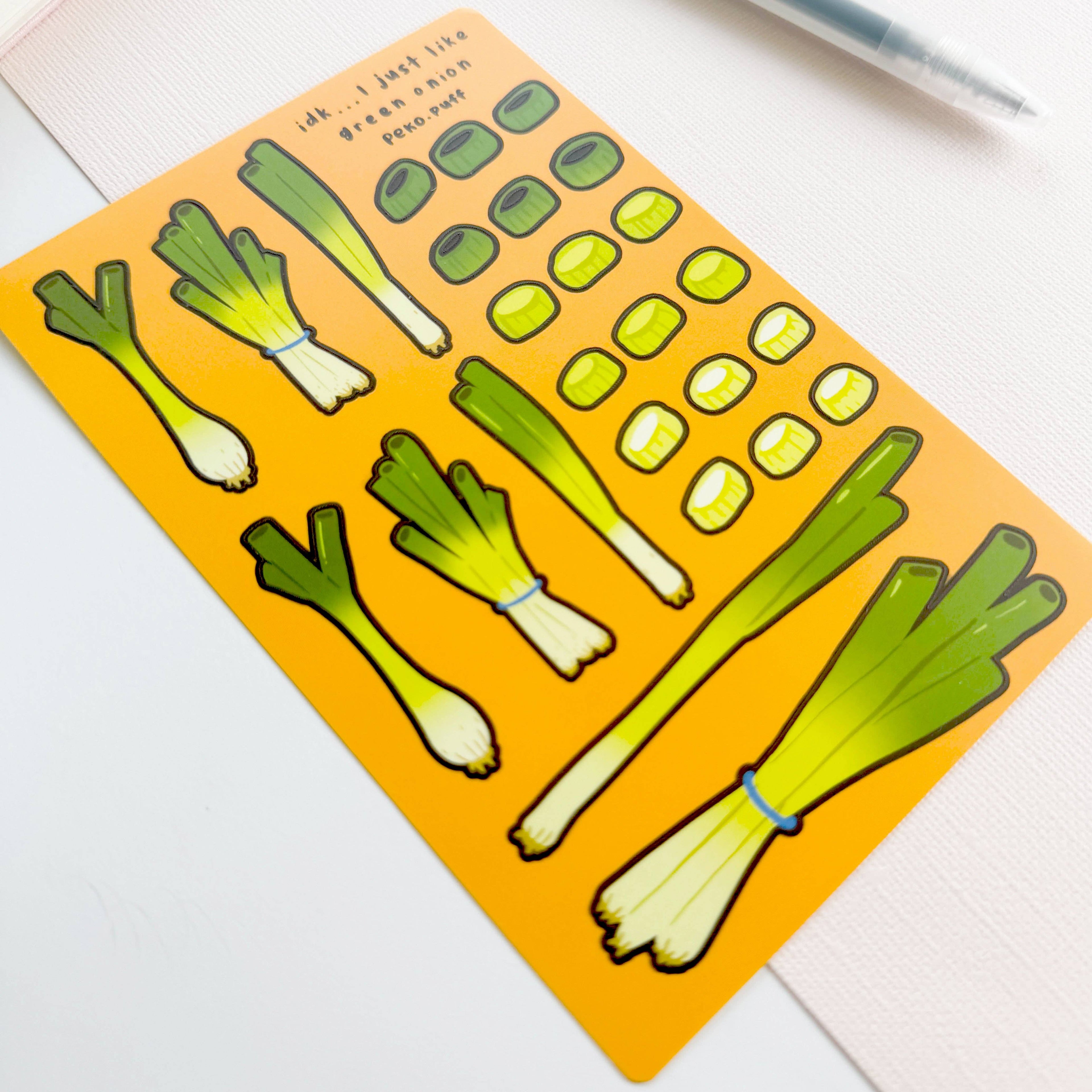 PekoPuff Green Onion Sticker Sheet