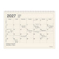 B5 Monthly Notebook Calendar (Jan - Dec 2027)