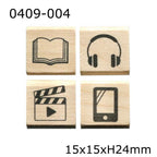 Wood Bullet Journal Mini Stamps – Set of 4