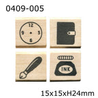Wood Bullet Journal Mini Stamps – Set of 4