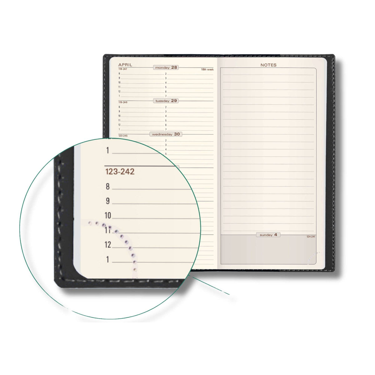 2027 "Space 17" Slim Weekly Planner – Genuine Leather Cover