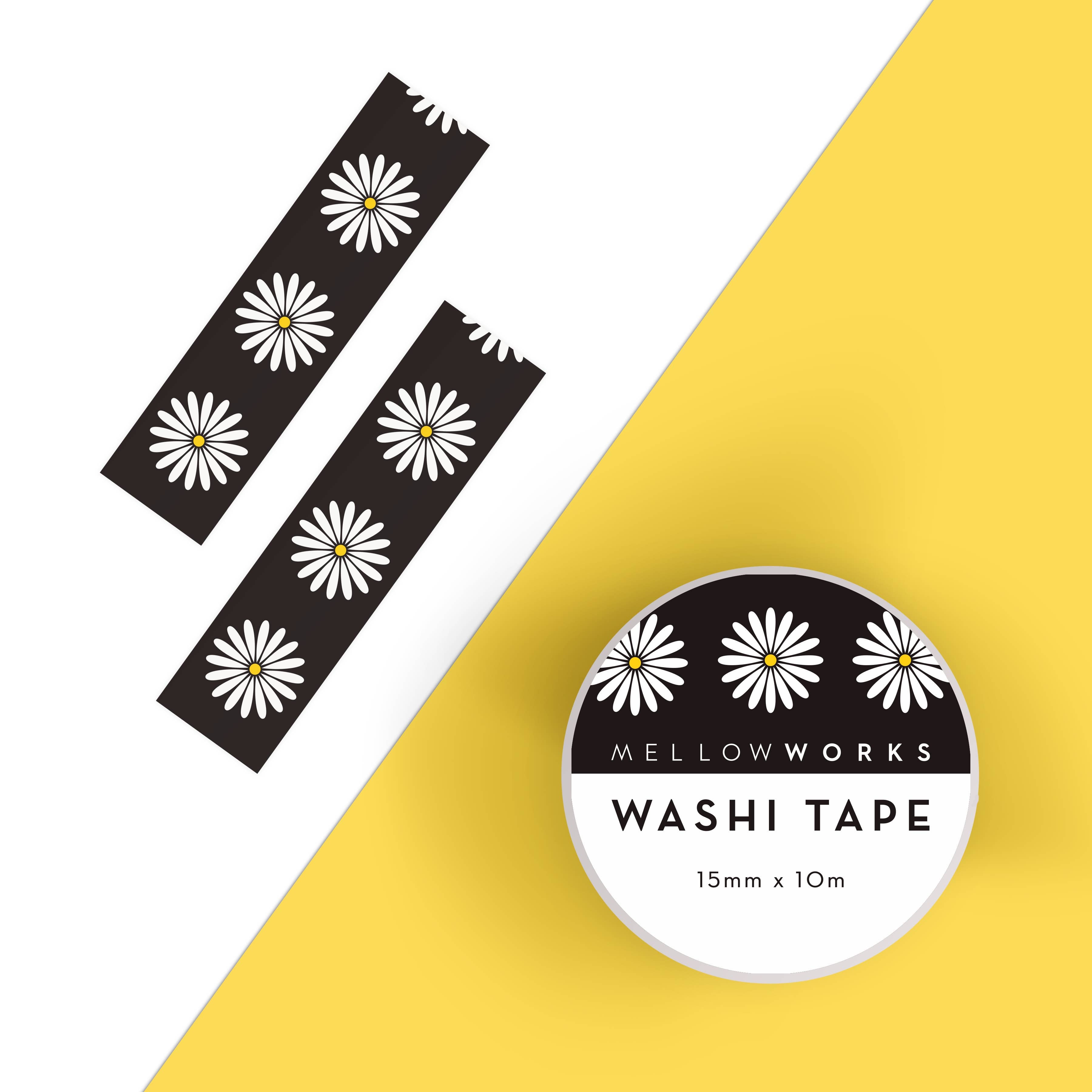 B&W Modern Daisies Washi Tape