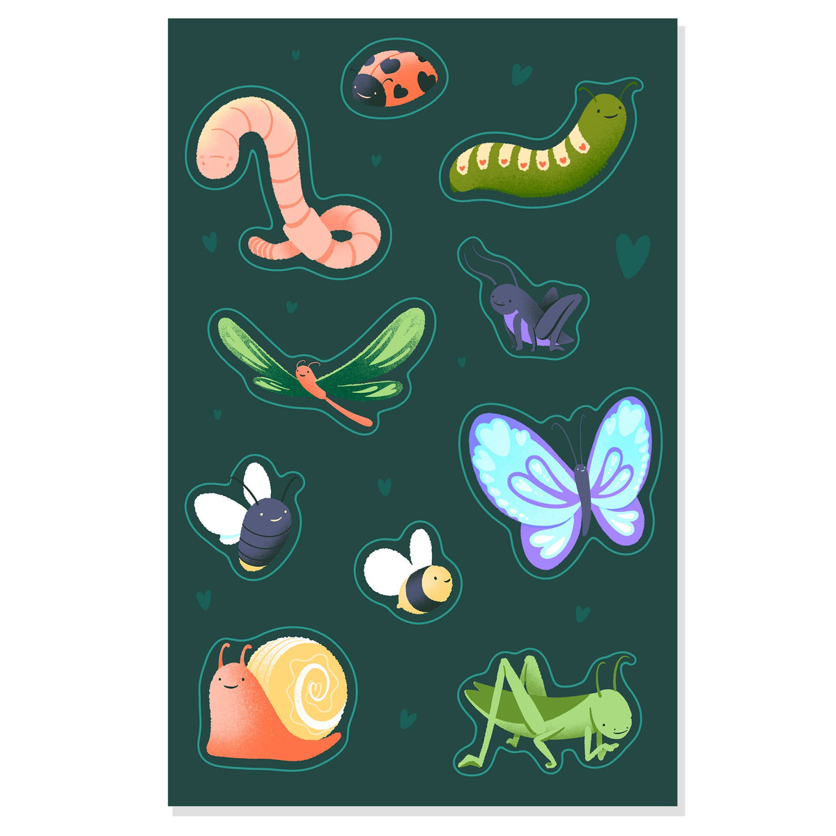Love Bugs - Illustrated Outdoorsy Nature Sticker Sheet