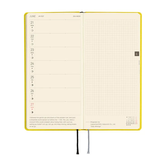 Hobonichi Techo 2027 Weeks Colors – Canaria Yellow