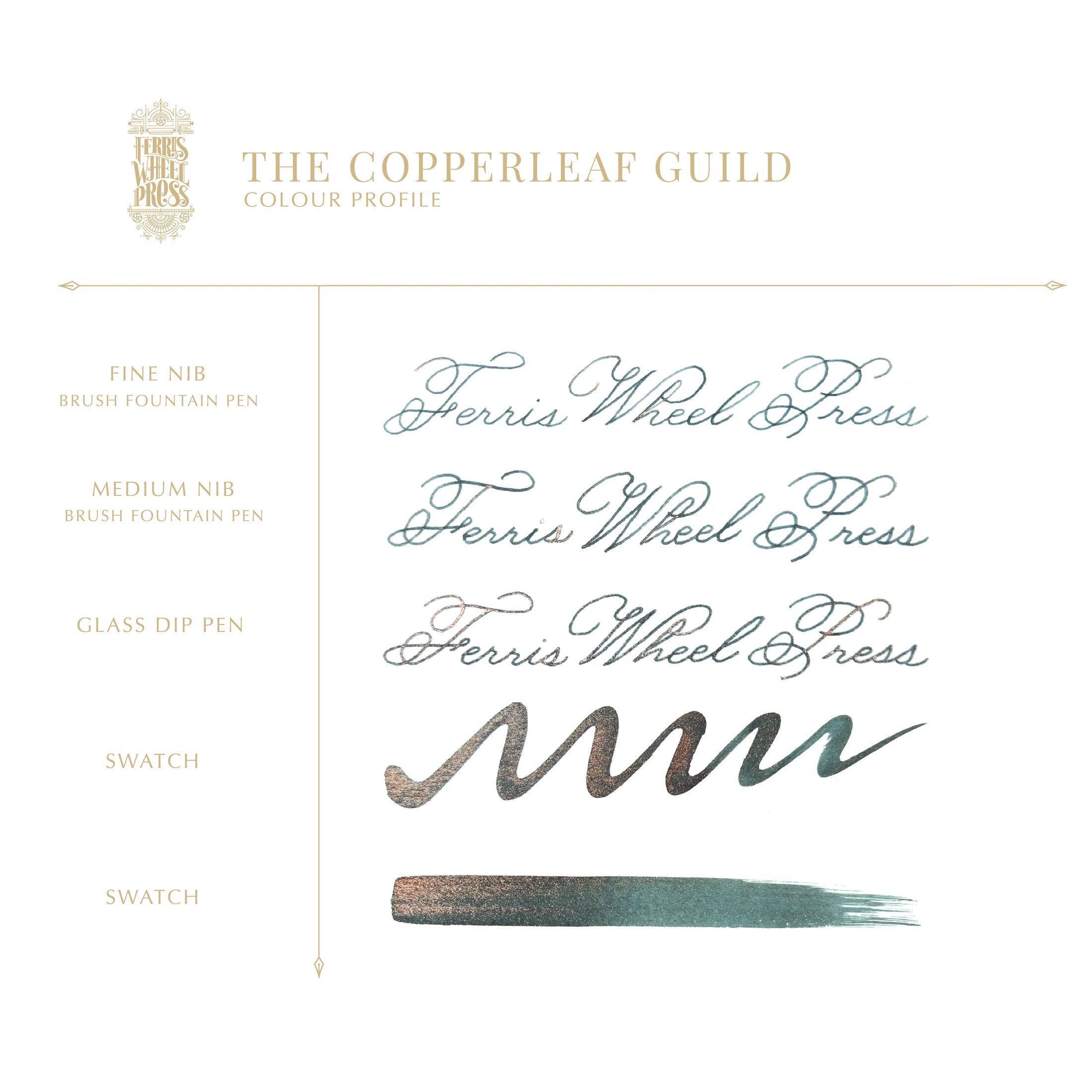 Ferris Wheel Press Bottled Ink – Copperleaf Guild (10ml)