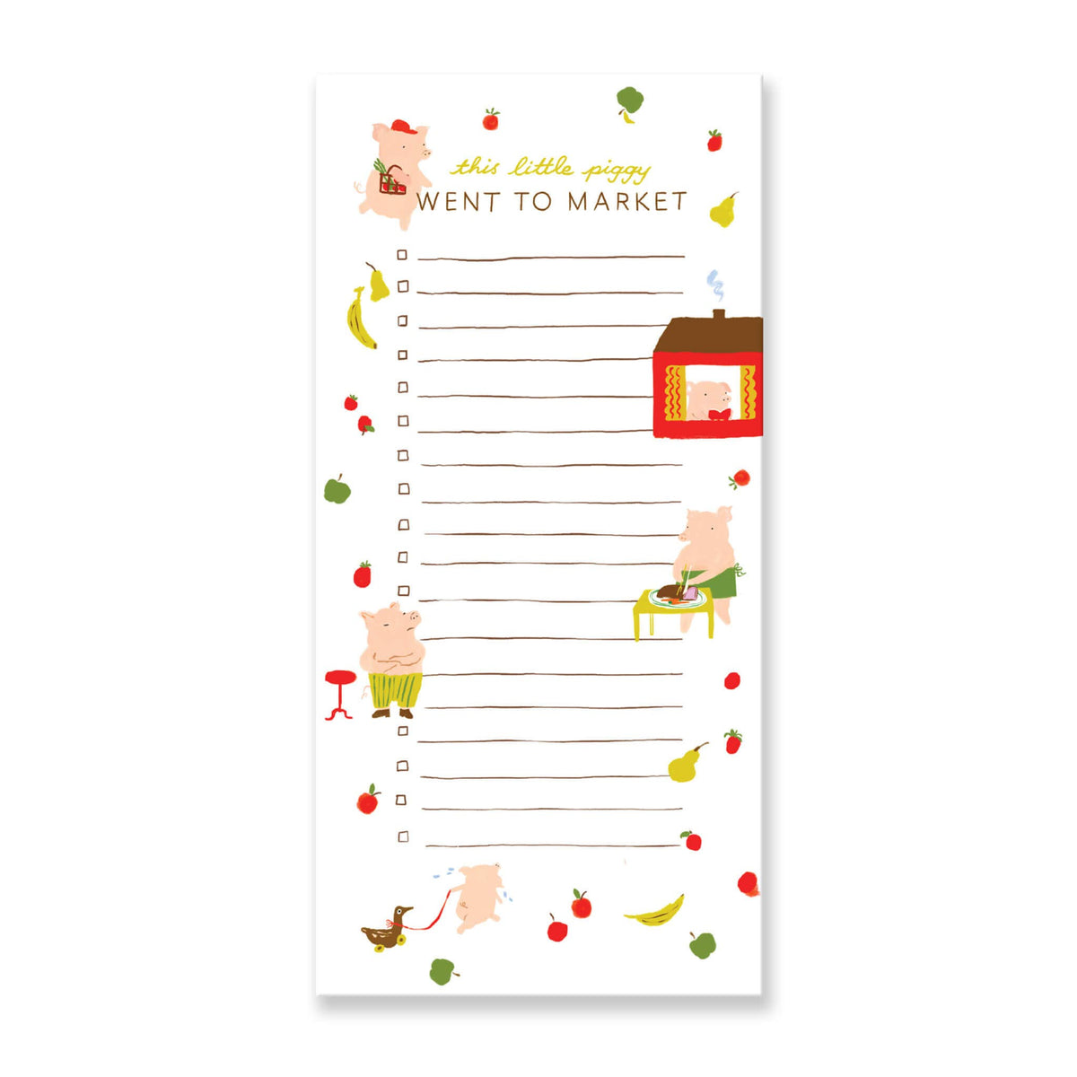 Piggy Market Listpad – Cute Magnetic Grocery Notepad