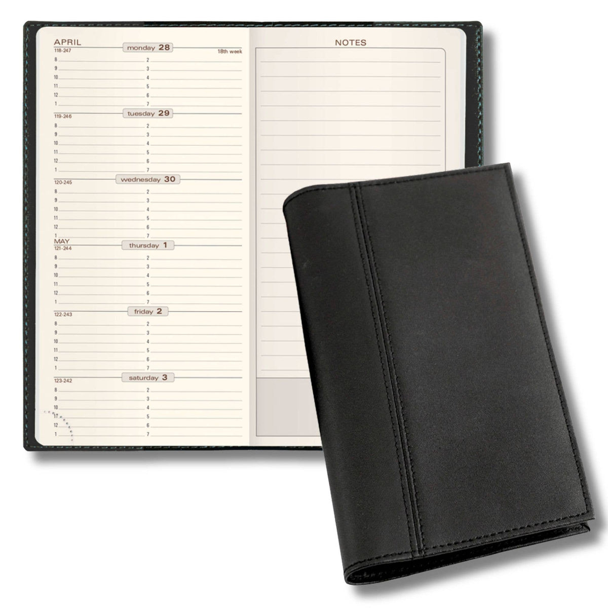 2027 "Space 17" Slim Weekly Planner – Genuine Leather Cover