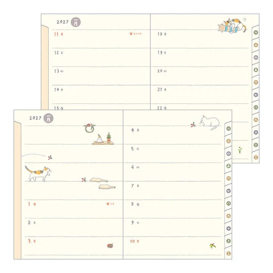 Midori Pocket Diary 2027 – A6 CAT