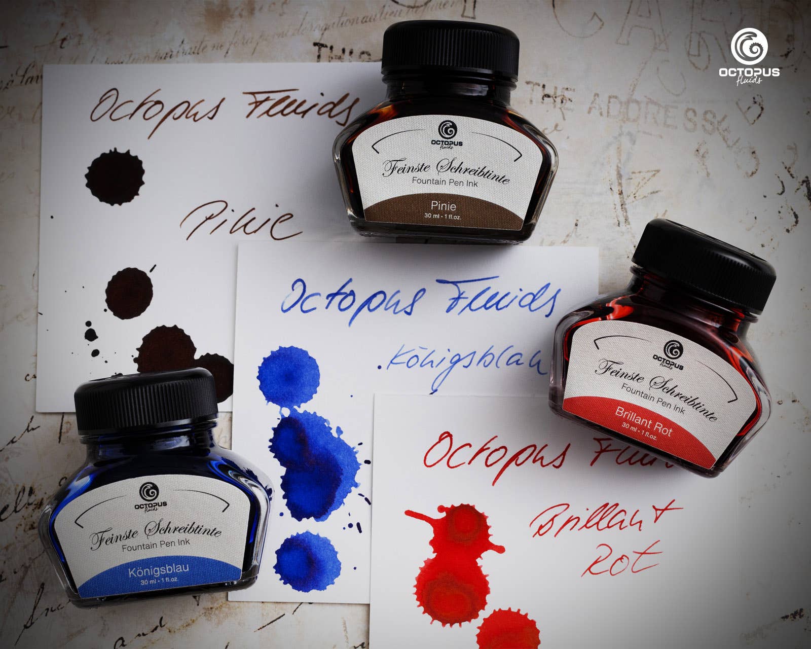 Octopus Fluids Writing Ink – Brilliant Red