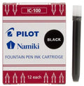Pilot Namiki Fountain Pen Ink Cartridge Refills – Black (12-Pack)