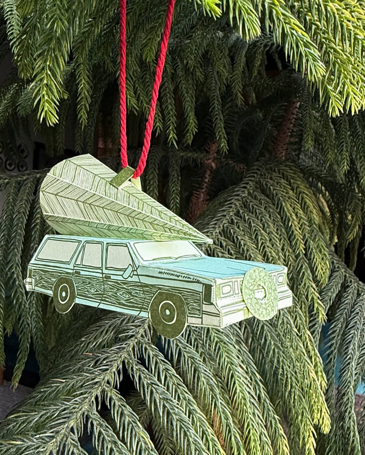 3D Pop-Up Card – Holiday Station Wagon & Xmas tree LIMITED EDITION