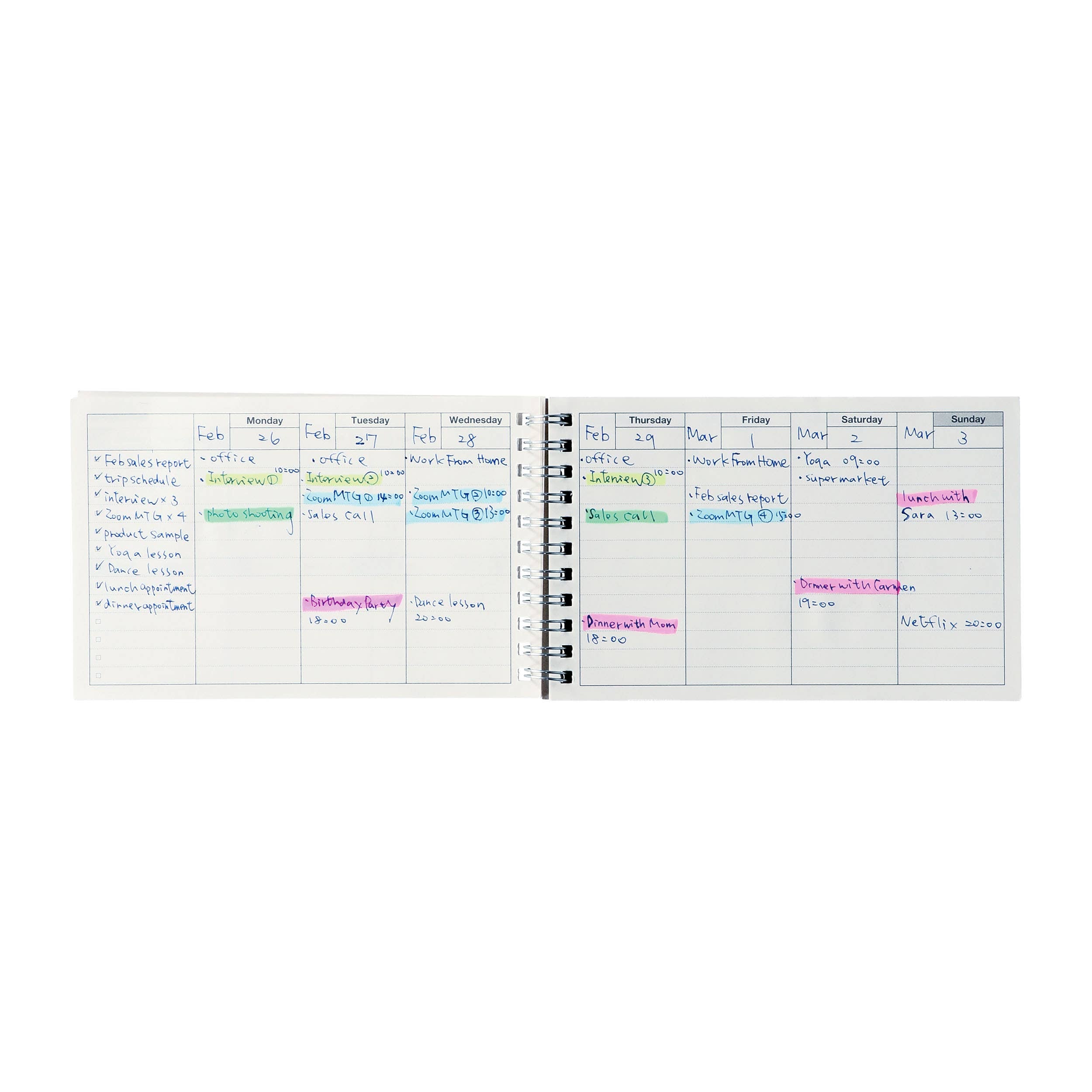 Pocket Size Weekly Planner Undated 58 Weeks Dayfree