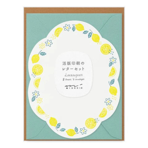 Midori Letter Set – Lemon Letterpress Die-Cut 492