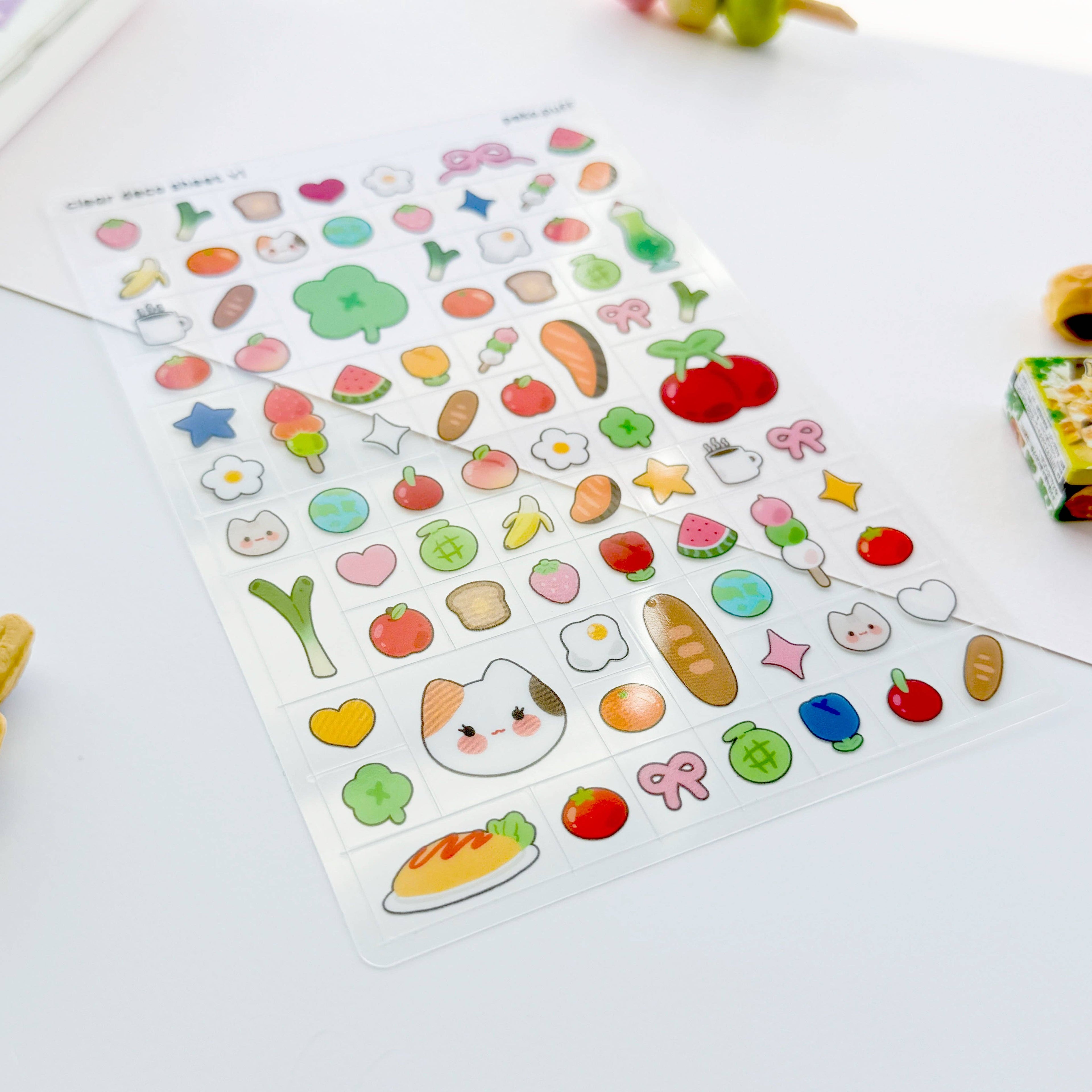 PekoPuff Clear Block Deco Sticker Sheet