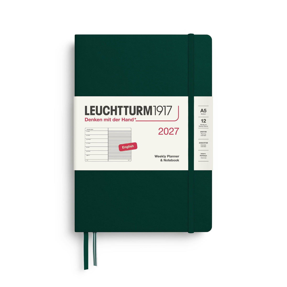 2027 Weekly Planner & Notebook – A5 Medium