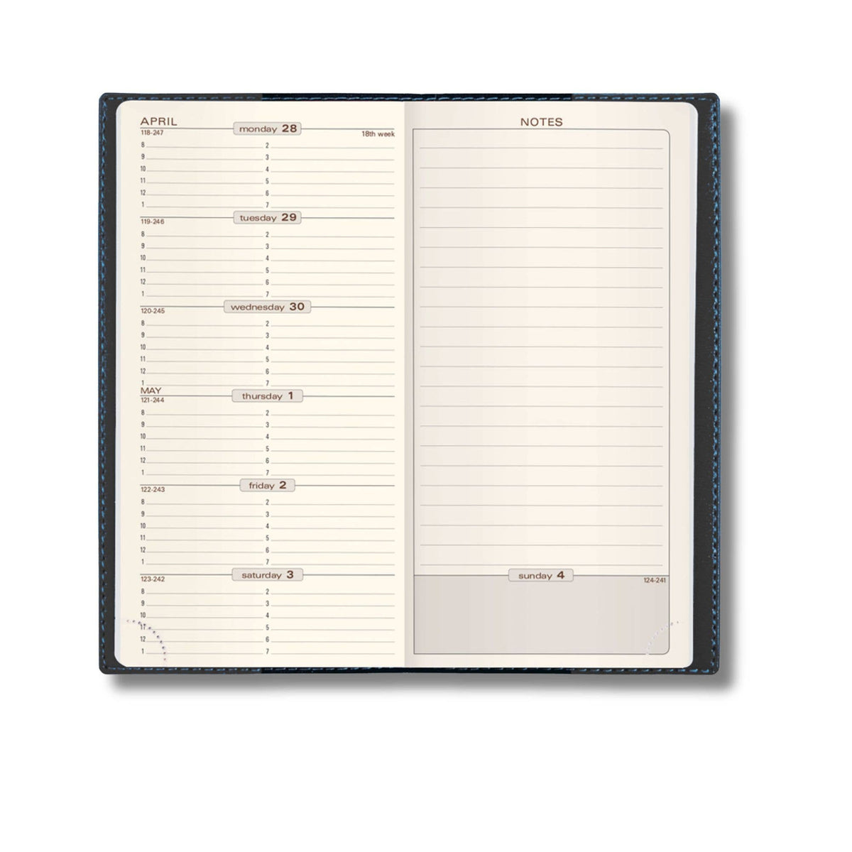2027 "Space 17" Slim Weekly Planner – Genuine Leather Cover