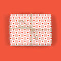 Red Hearts Checkerboard Gift Wrap Roll