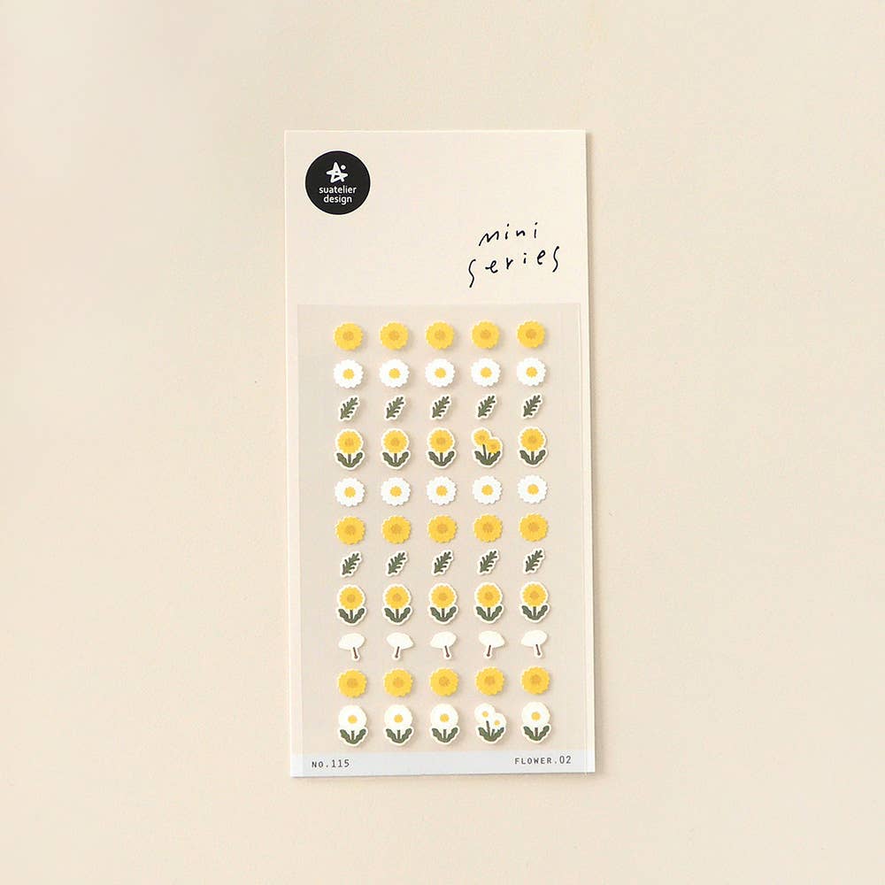 Yellow Floral Sticker Sheet – Flower.02 (no. 115)