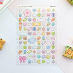 PekoPuff Clear Pastel Block Deco Sticker Sheet