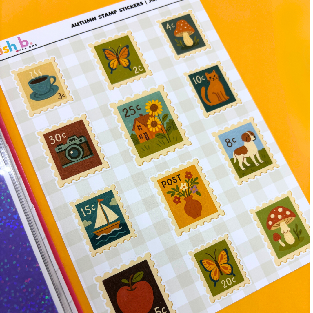 Autumn Stamp Journal Sticker Sheet