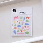 Wavy Shapes Sticker Sheets – Plain.72 (no.1676)