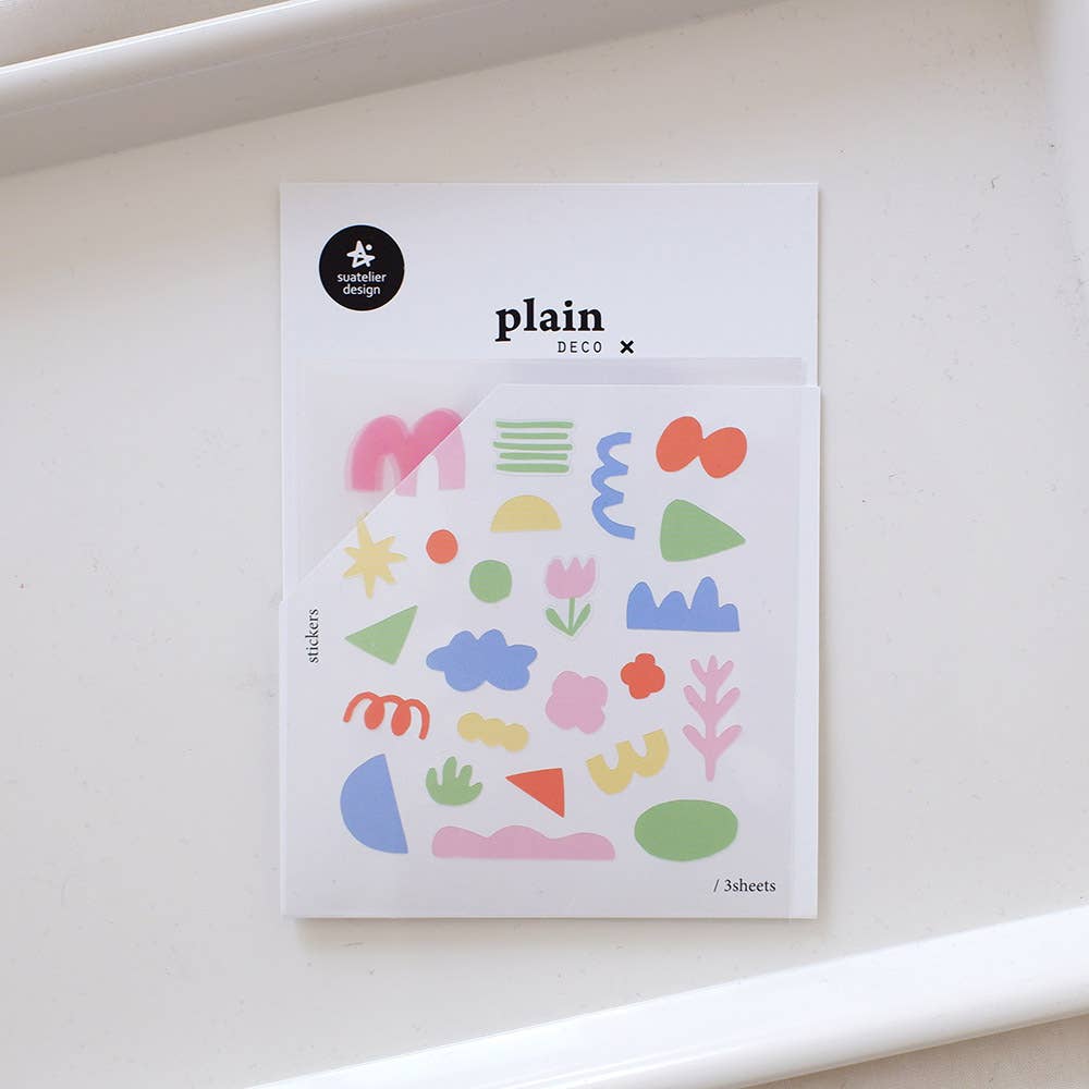 Wavy Shapes Sticker Sheets – Plain.72 (no.1676)