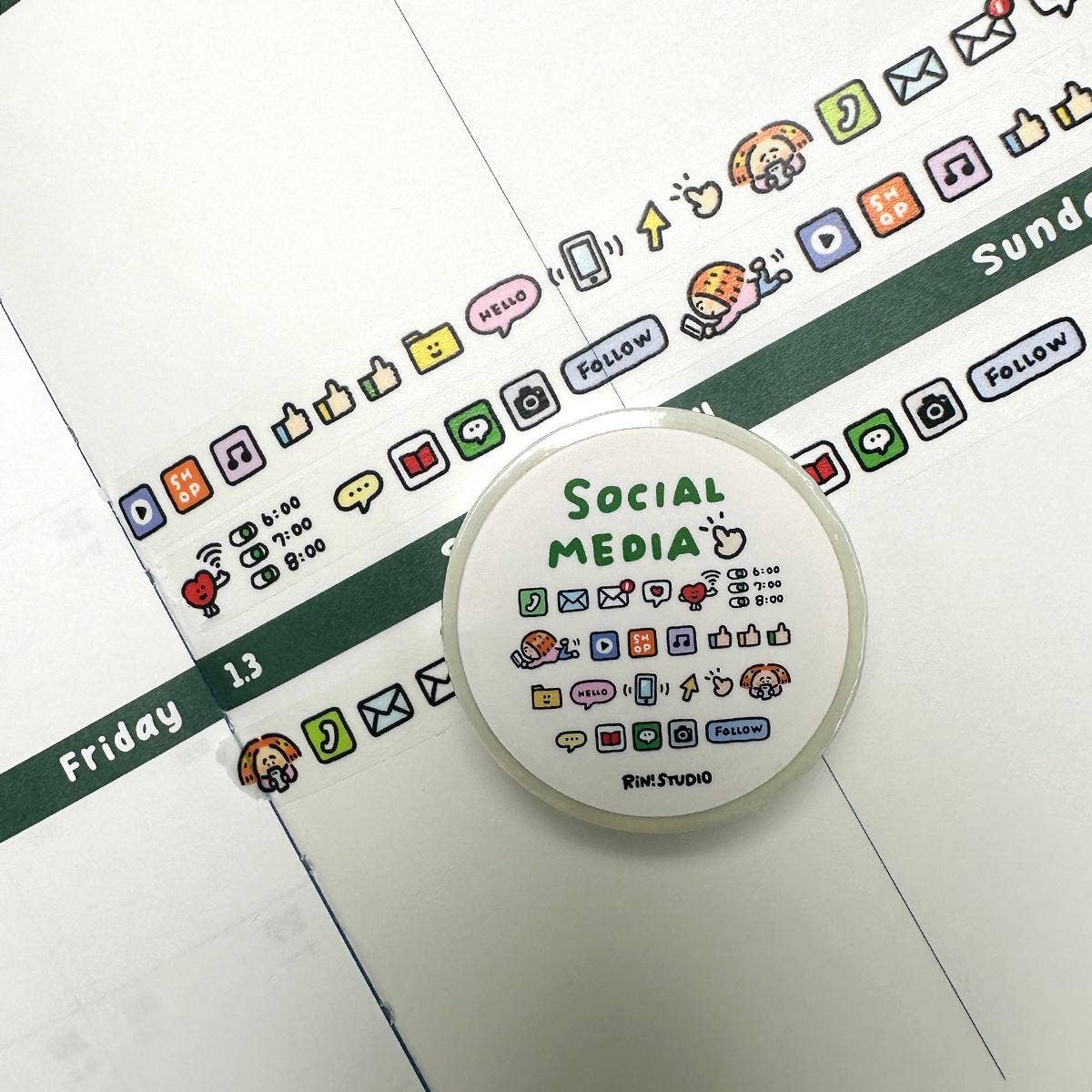 Social Media Washi Tape
