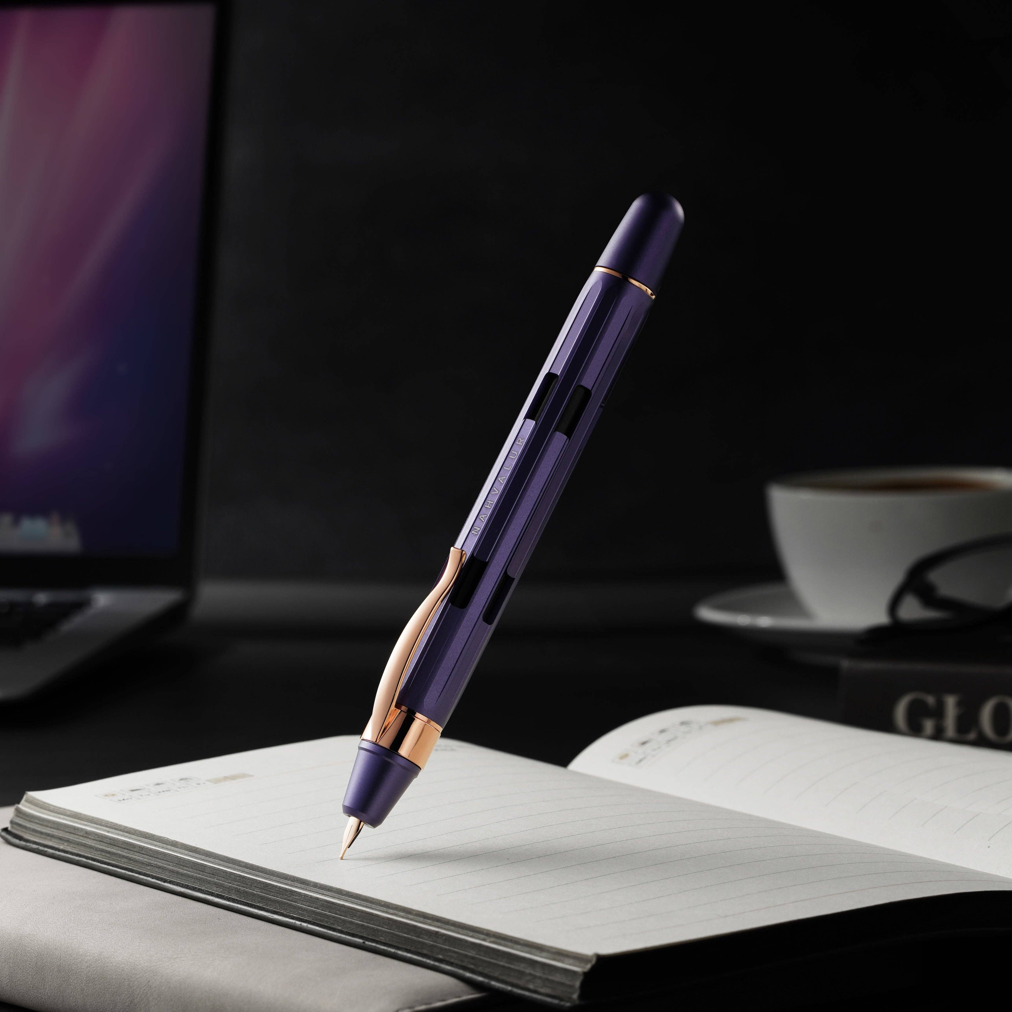 Nahvalur Eclipse Retractable Fountain Pen – Hepatizon Rose Gold