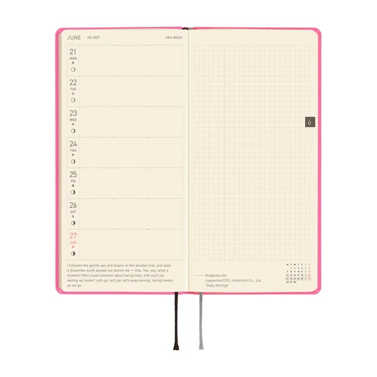 Hobonichi Techo 2027 Weeks Colors – Pink Sapphire