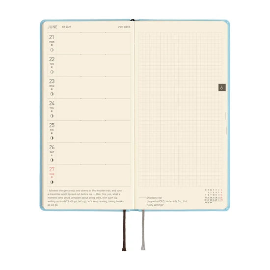 Hobonichi Techo 2027 Weeks MEGA Colors – Sea Glass