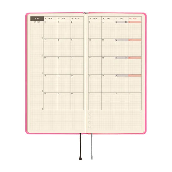Hobonichi Techo 2027 Weeks Colors – Pink Sapphire