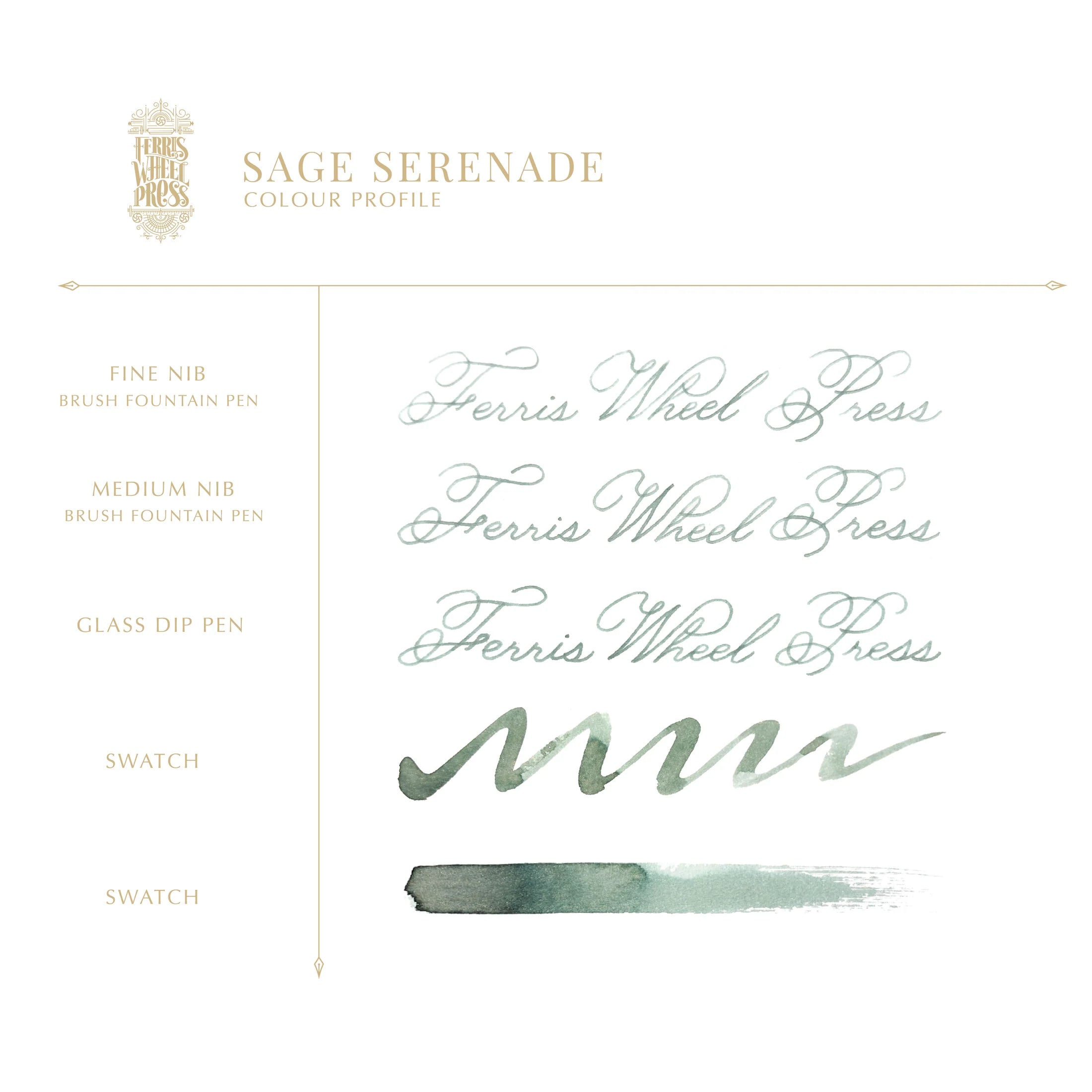 Ferris Wheel Press Bottled Ink – Sage Serenade