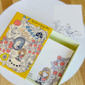 Illustrated book style case with memo pad