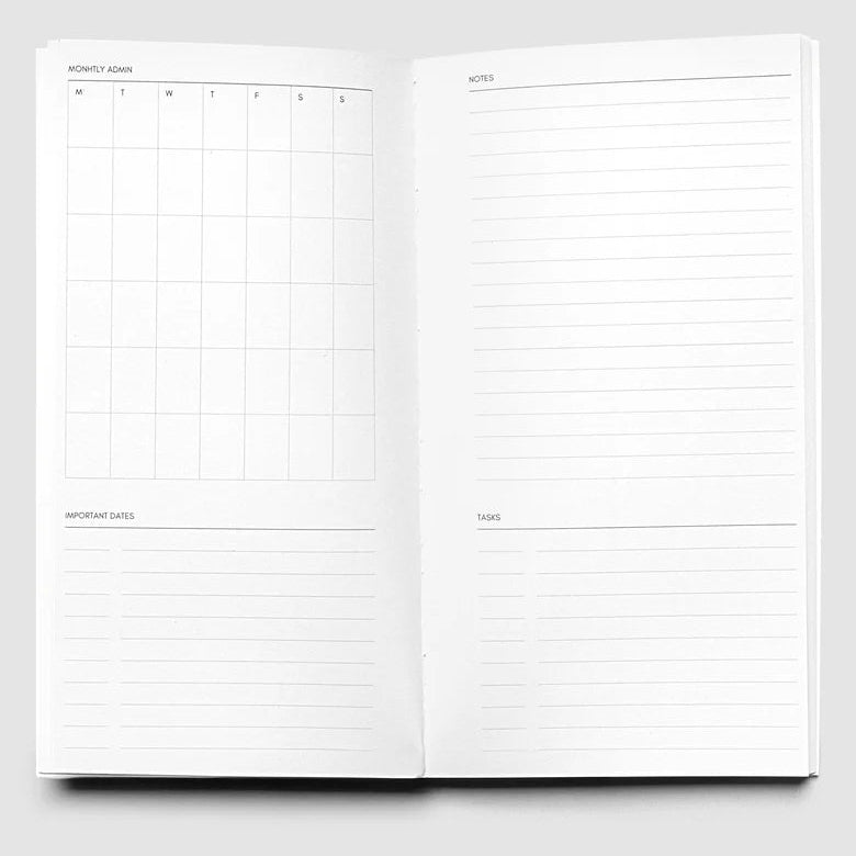 Travel Notebook – Pocket Plus Monthly Admin | Lagoon