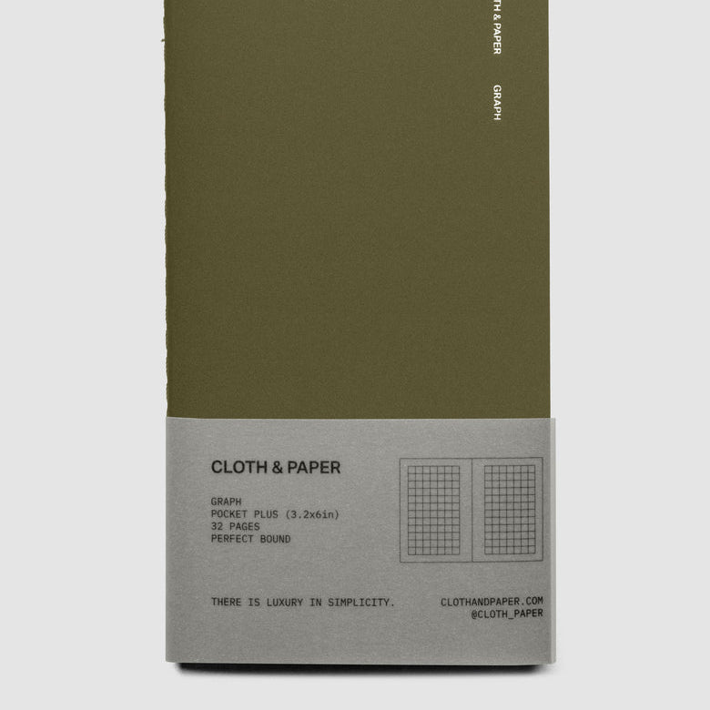 Travel Notebook – Pocket Plus Graph Notes | Olive