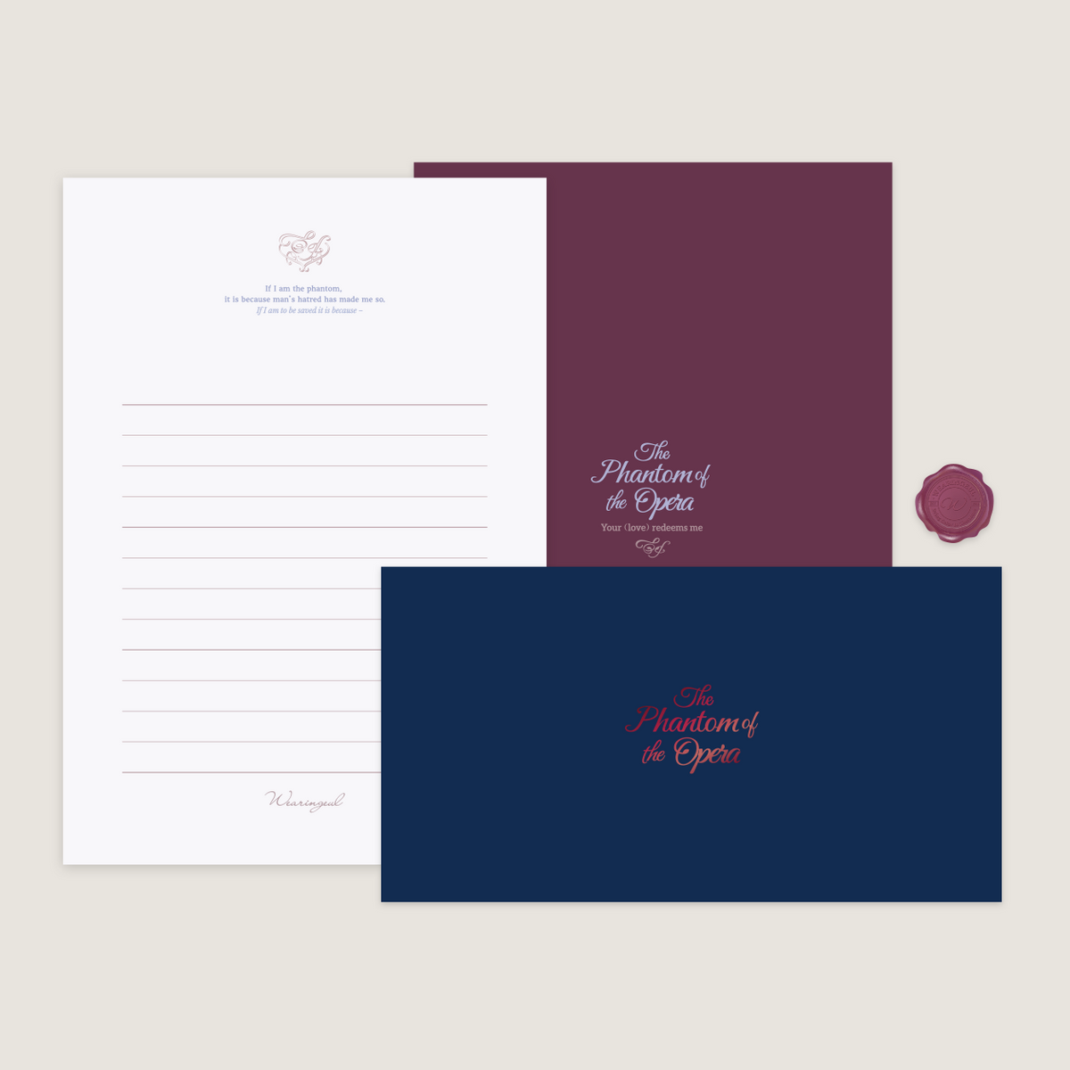 Wearingeul Literature Letter Set – The Phantom of the Opera