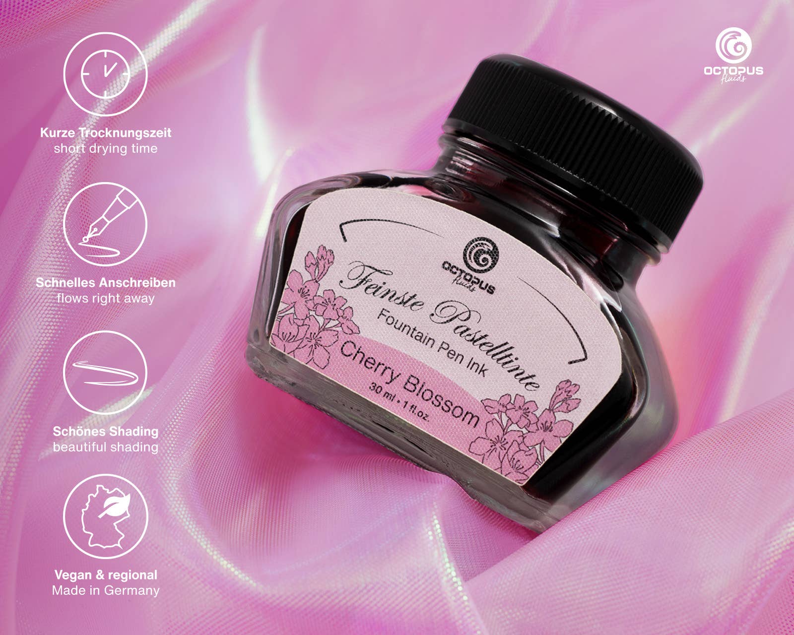 Octopus Fluids Writing Ink – Cherry Blossom (Pastel Pink)
