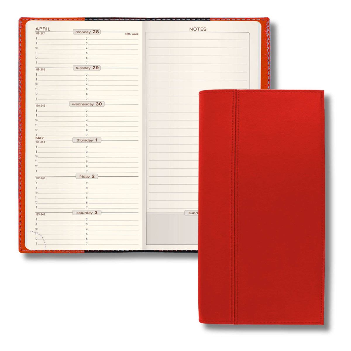2027 "Space 17" Slim Weekly Planner – Genuine Leather Cover