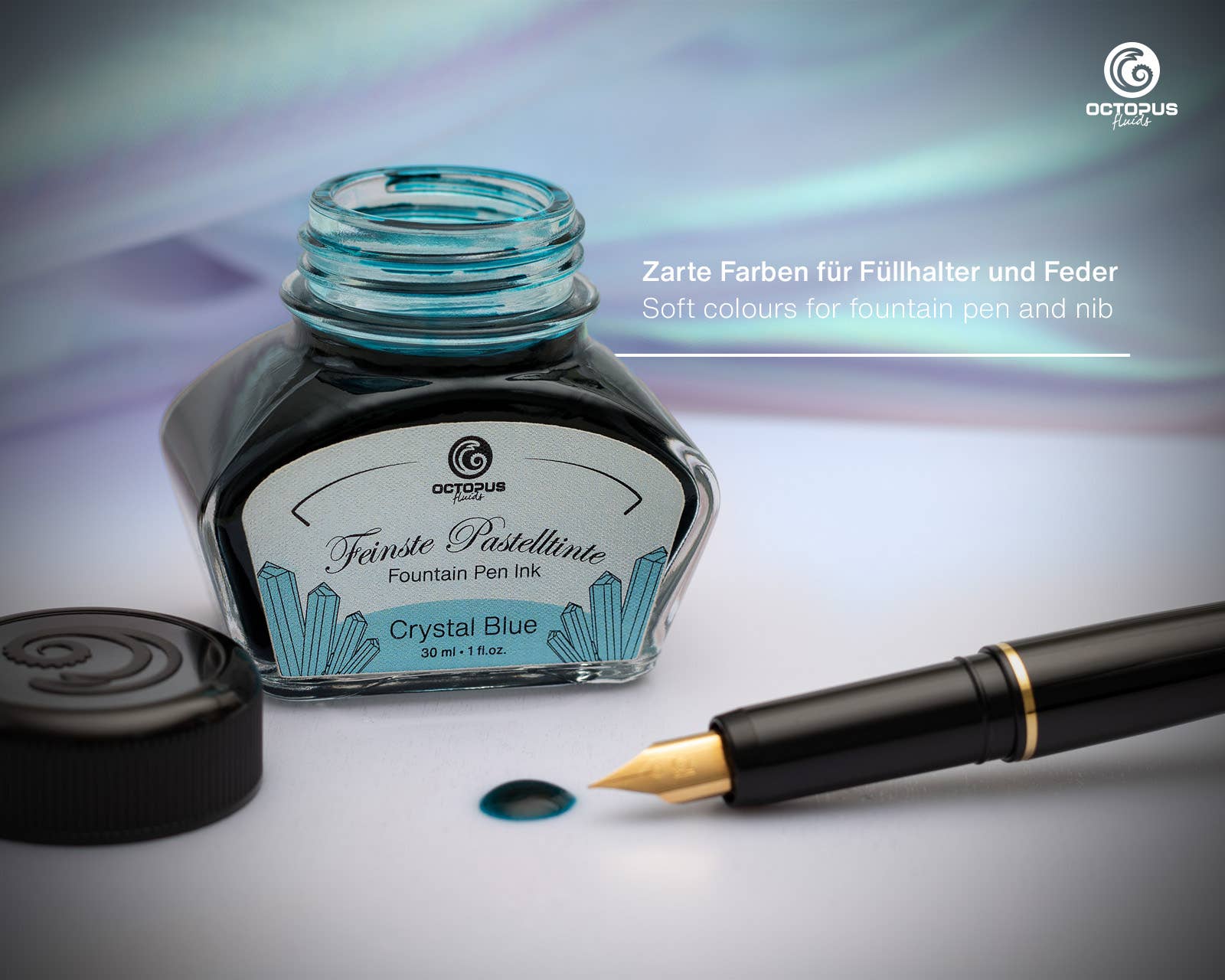 Octopus Fluids Writing Ink – Crystal Blue (Pastel Blue)