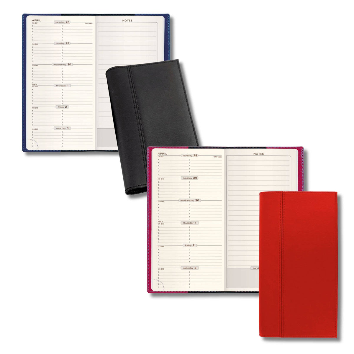 2027 "Space 17" Slim Weekly Planner – Genuine Leather Cover
