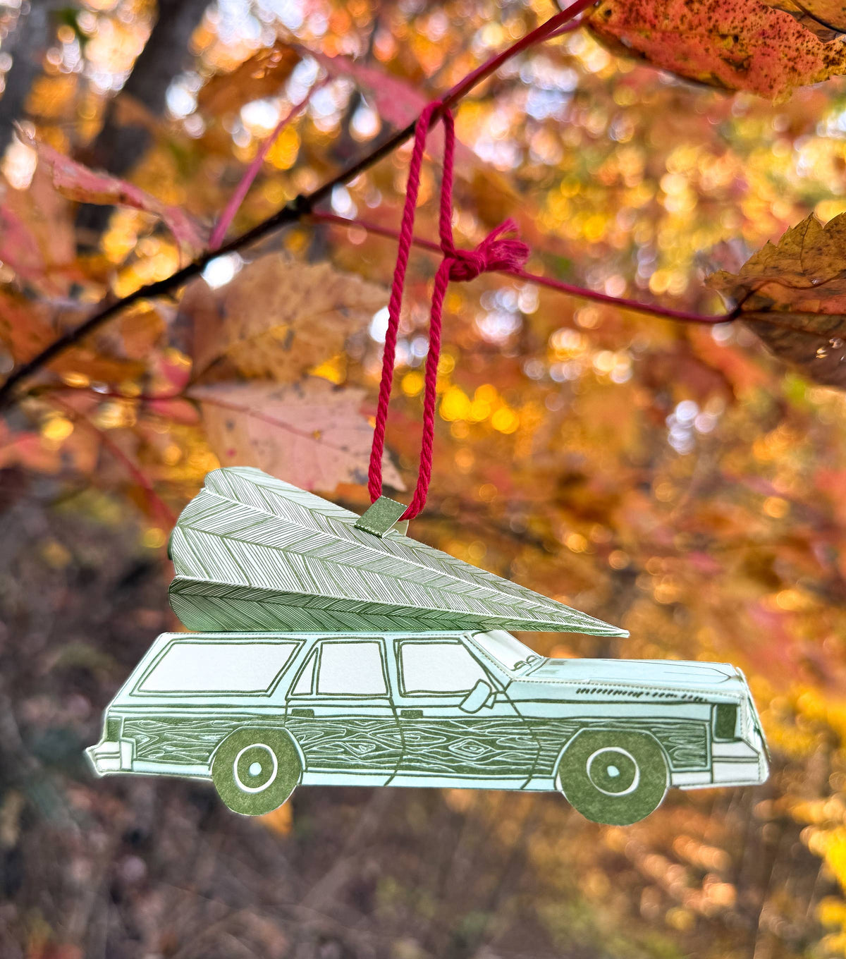 3D Pop-Up Card – Holiday Station Wagon & Xmas tree LIMITED EDITION