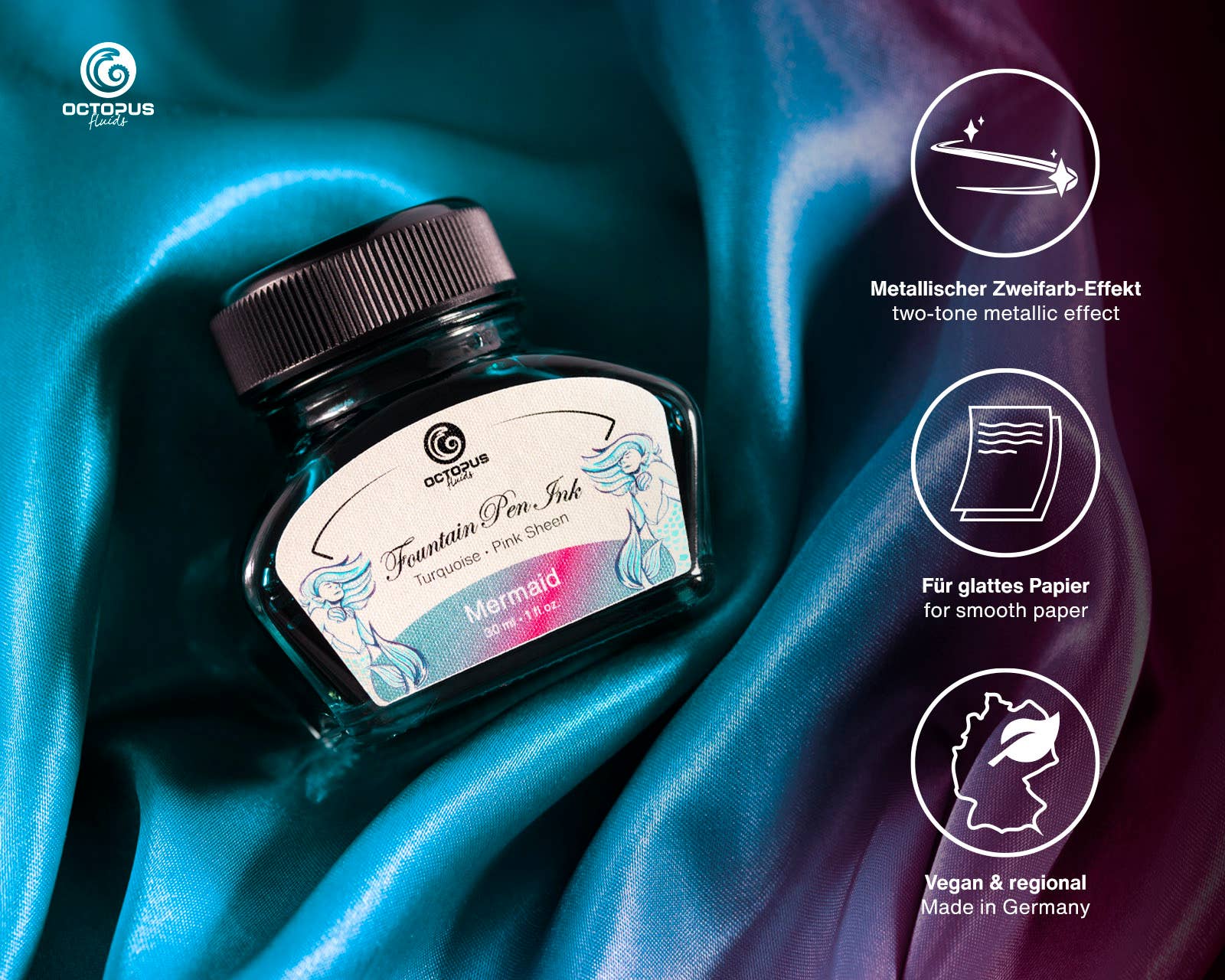 Sheen Fountain Pen Ink – Mermaid Petrol