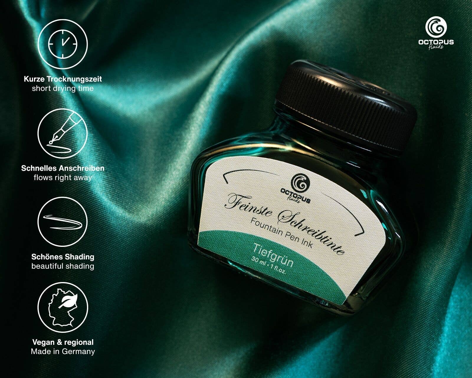 Octopus Fluids Writing Ink – Deep Green