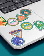 Nature Scout Badges - Adventure Travel Sticker Sheet