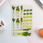 PekoPuff Green Onion Sticker Sheet