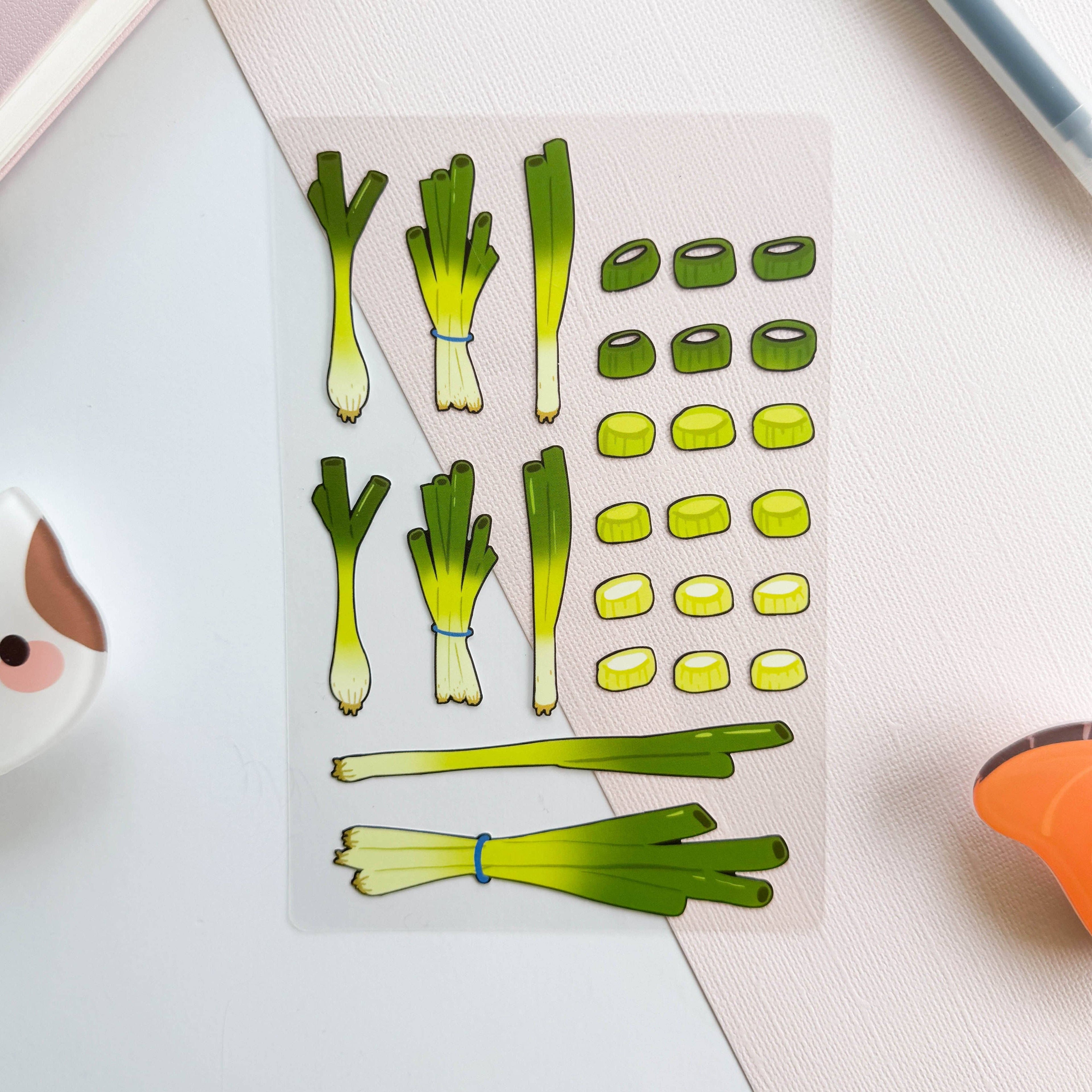 PekoPuff Green Onion Sticker Sheet