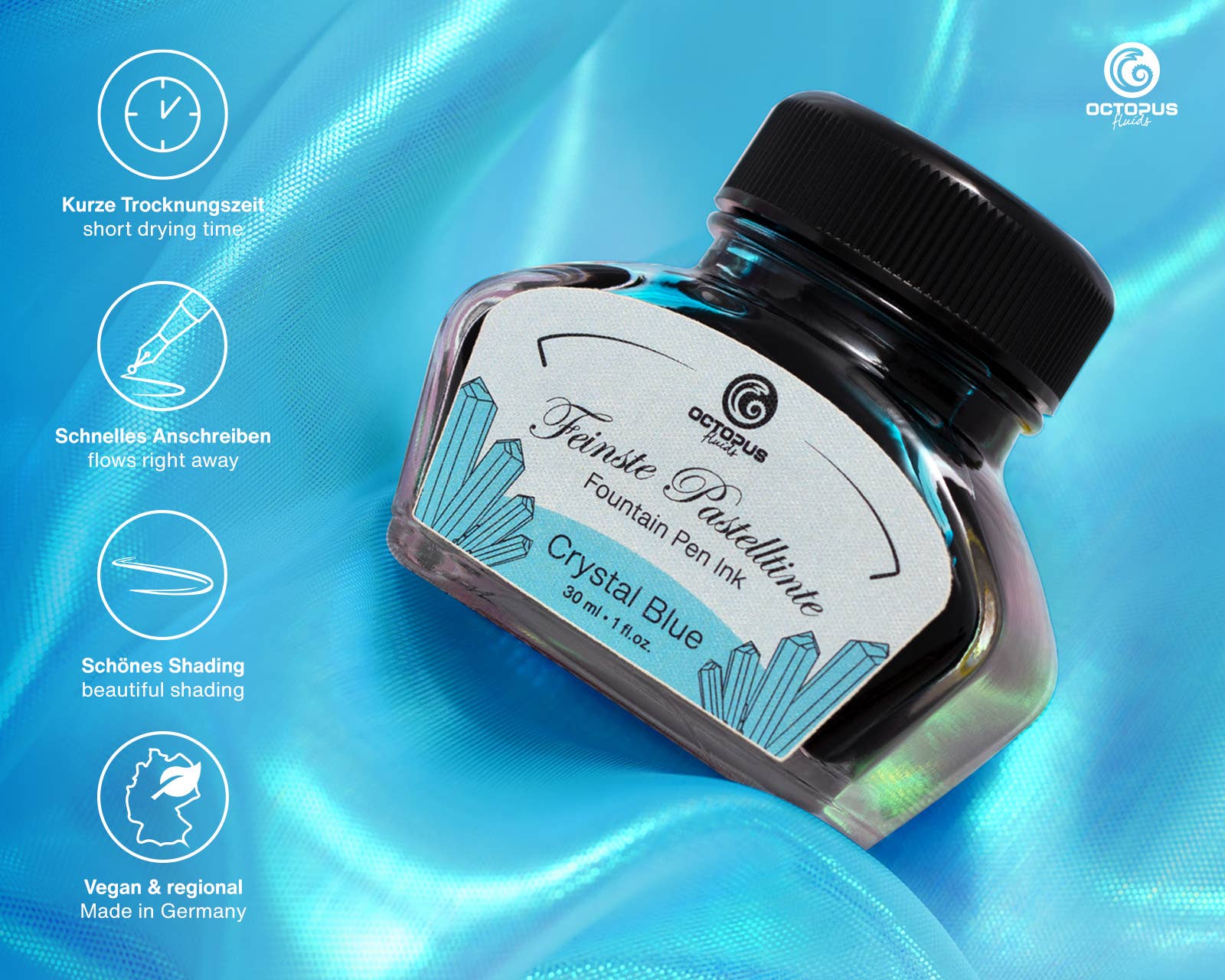 Octopus Fluids Writing Ink – Crystal Blue (Pastel Blue)