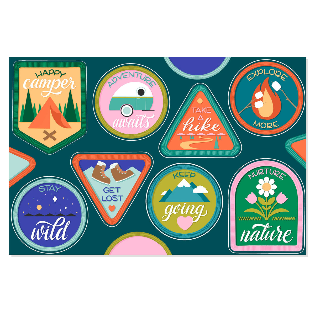 Nature Scout Badges - Adventure Travel Sticker Sheet