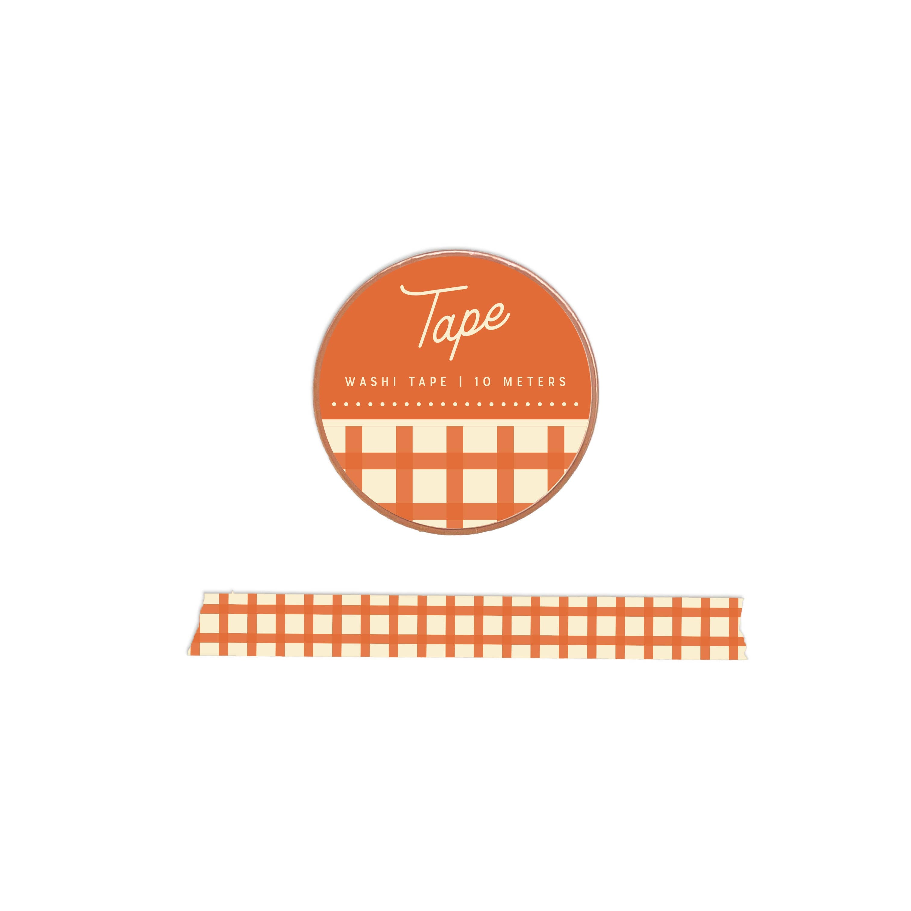 Monarch Orange Gingham Washi Tape – Ruff House Print Shop