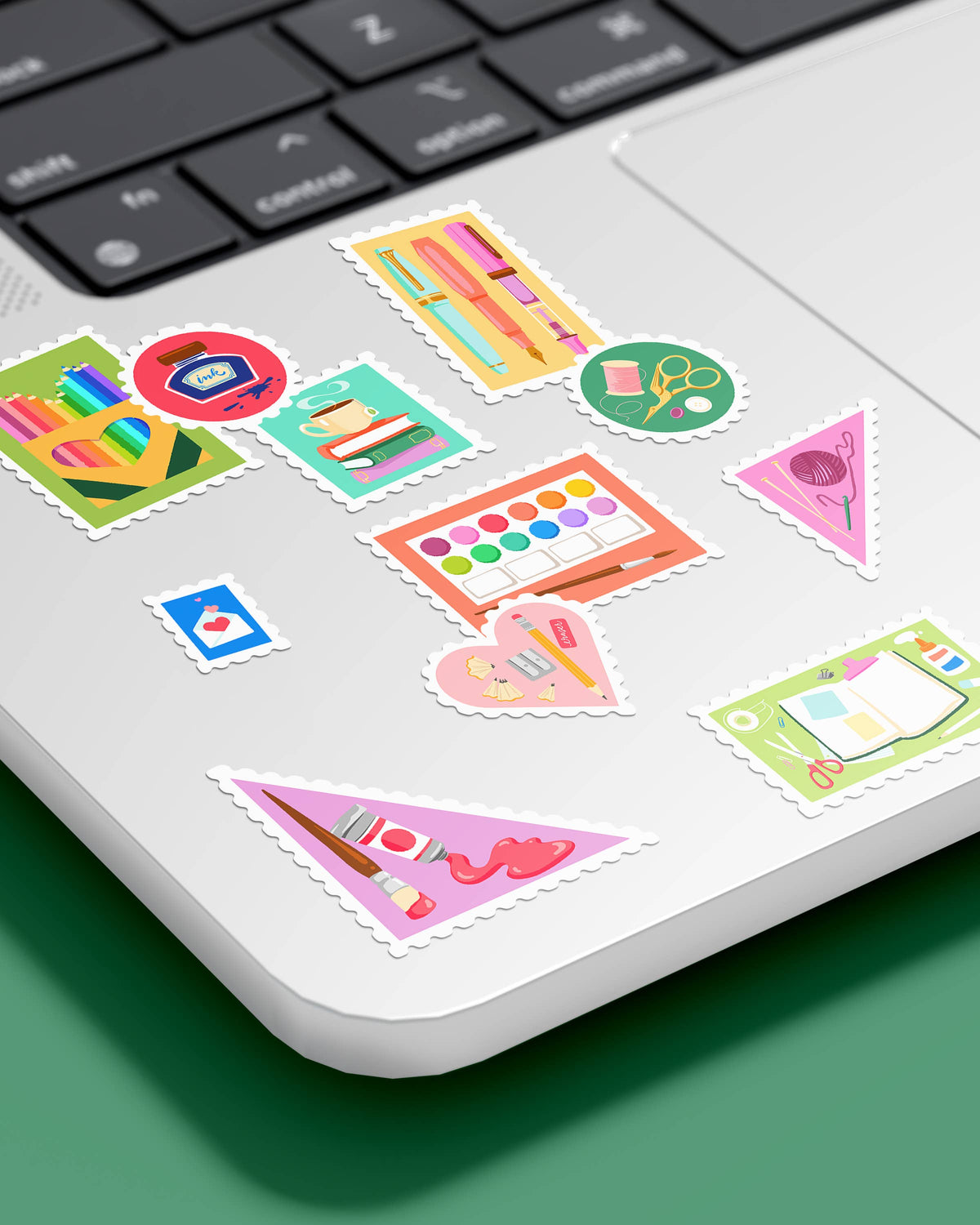 Cozy Creative Hobbies - Illustrated stamp Sticker Sheet